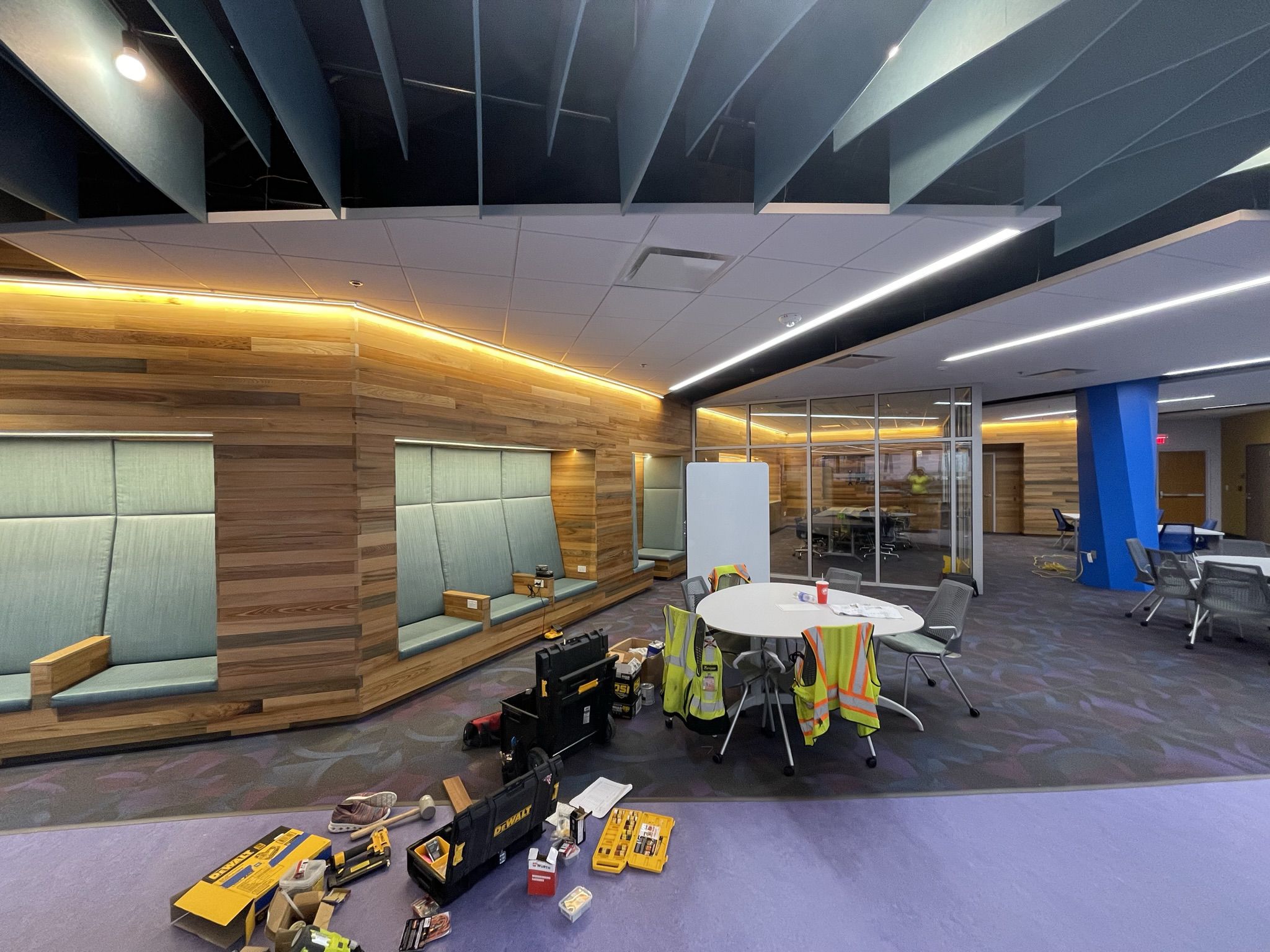 Commercial interior millwork installation by St. Cloud ProServices